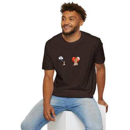Chess Pawn Love T-Shirt — Cute Pawn Thinking of Queen with Heart Graphic