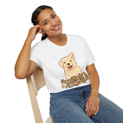 Dog T-Shirt — "Pawsitively Adorable" Cute Puppy Graphic Tee