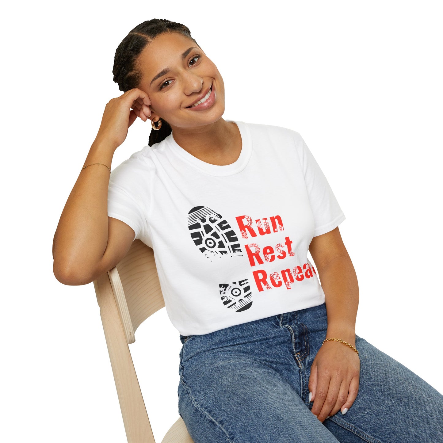 Run Rest Repeat Running Tee – Motivational Runner Shirt