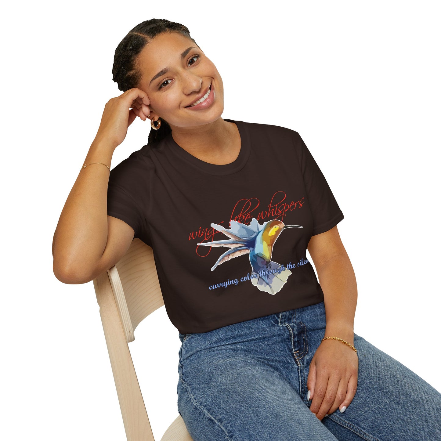 Hummingbird Poetry T-Shirt — "competing colorfulness in the silence"