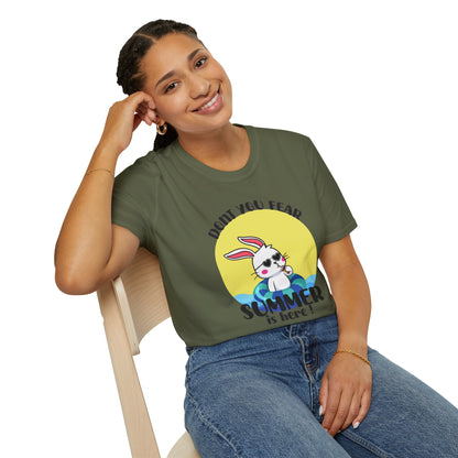 Summer Bunny T-Shirt — "Don’t You Fear, Summer Is Here!" Cute Beach Rabbit Graphic Tee