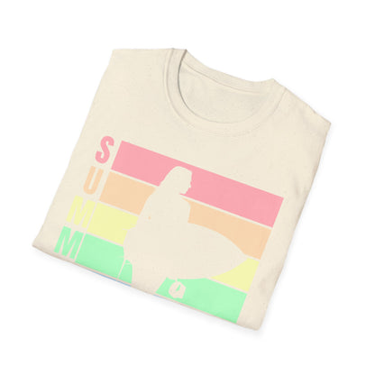 Summer Surf Silhouette T-Shirt — Pastel Rainbow Beach Tee