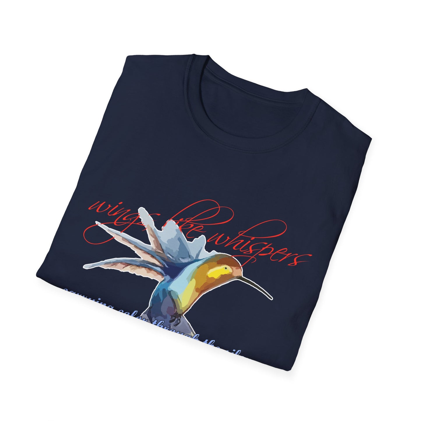 Hummingbird Poetry T-Shirt — "competing colorfulness in the silence"
