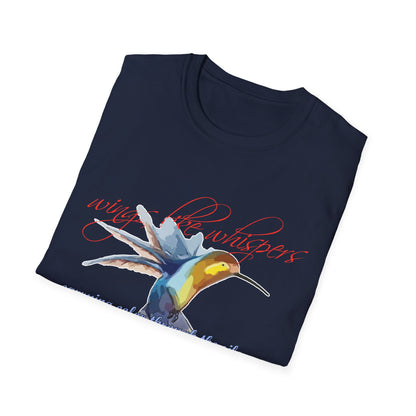 Hummingbird Poetry T-Shirt — "competing colorfulness in the silence"