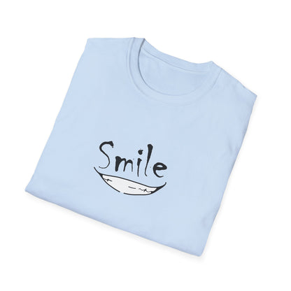 Smile Minimalist T-Shirt — Handwritten Smile Graphic Tee