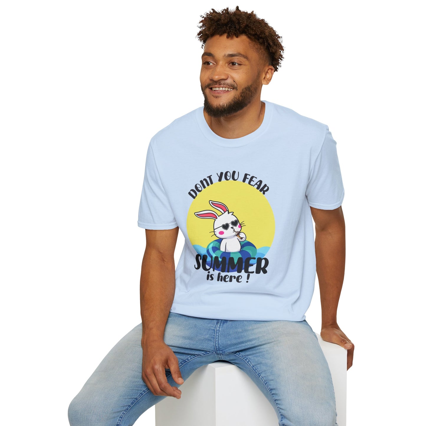 Summer Bunny T-Shirt — "Don’t You Fear, Summer Is Here!" Cute Beach Rabbit Graphic Tee