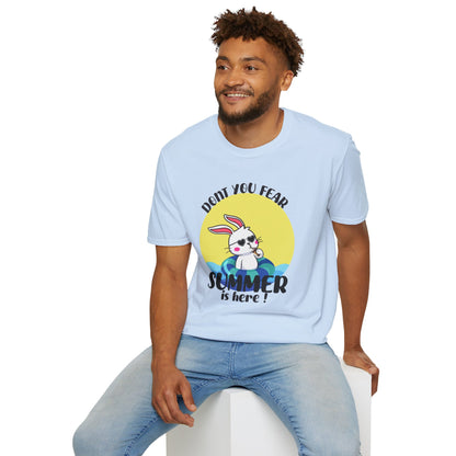 Summer Bunny T-Shirt — "Don’t You Fear, Summer Is Here!" Cute Beach Rabbit Graphic Tee