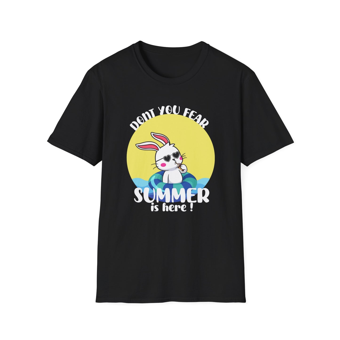 Summer Bunny T-Shirt — "Don’t You Fear, Summer Is Here!" Cute Beach Rabbit Graphic Tee