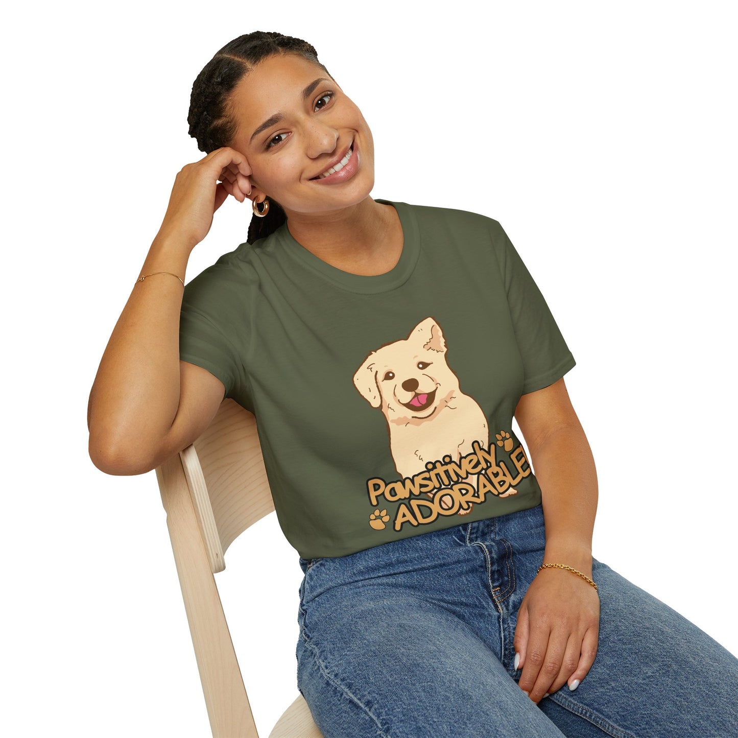Dog T-Shirt — "Pawsitively Adorable" Cute Puppy Graphic Tee