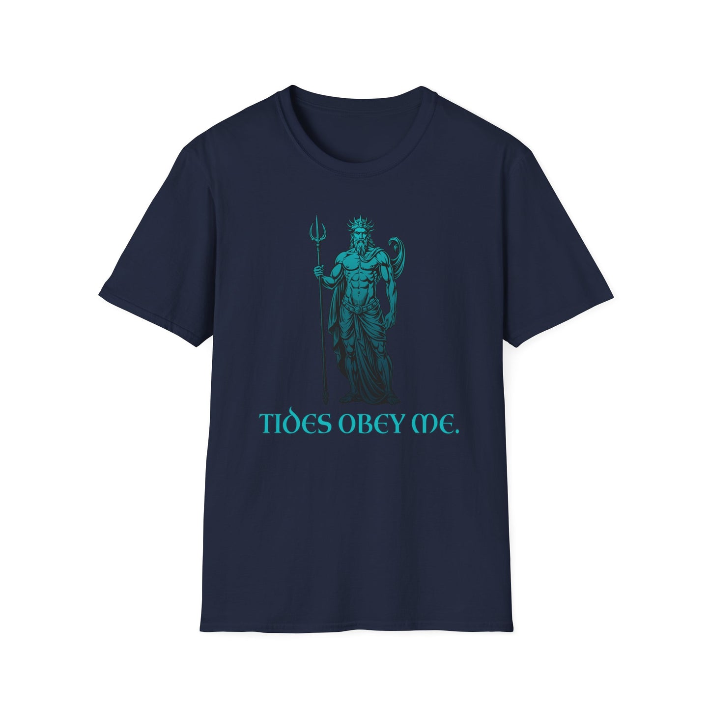 Poseidon Graphic Tee - "Tides Obey Me" Mythical Sea God T-Shirt