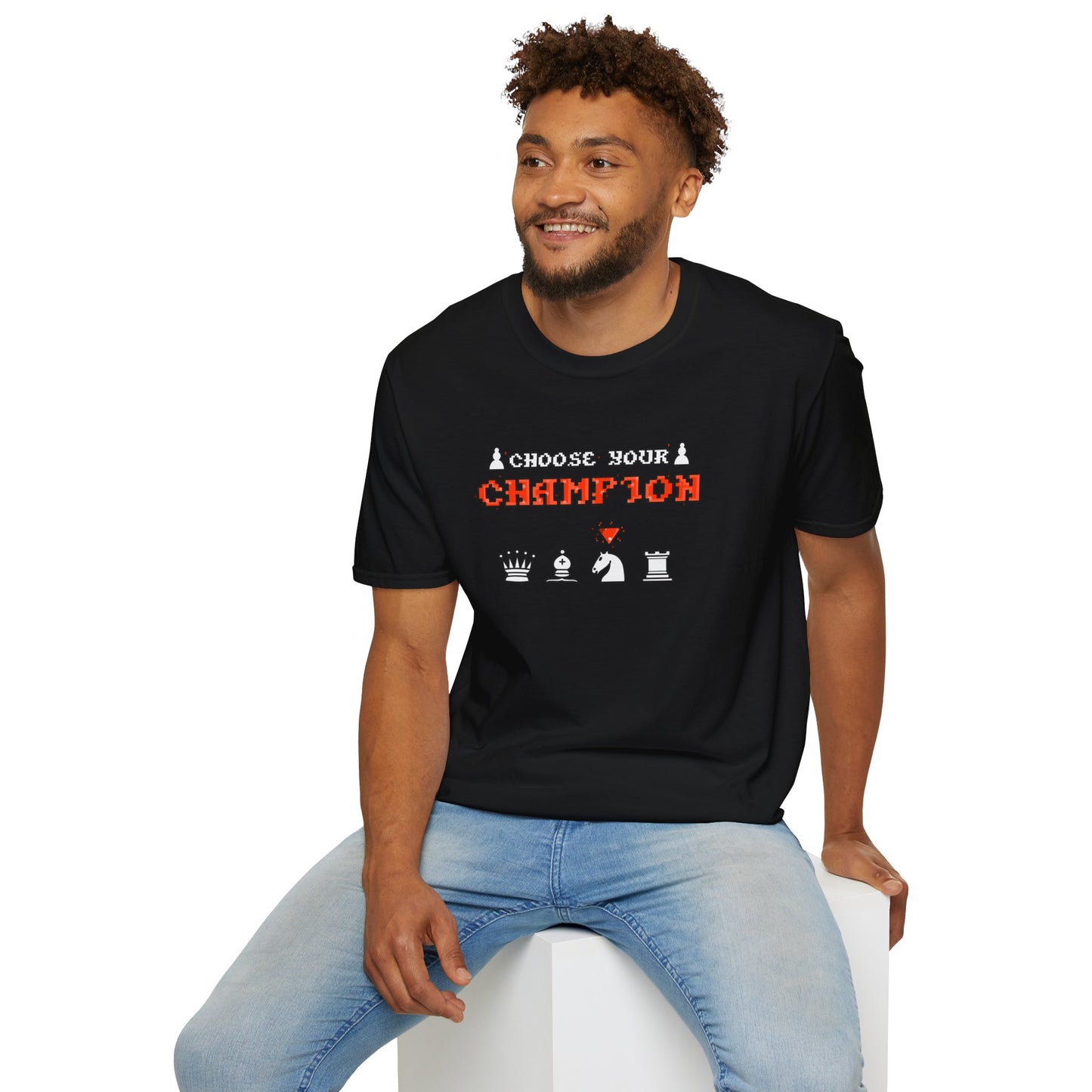Chess Champion T‑Shirt — I Choose to Be a Champion Chess Pieces Graphic Tee