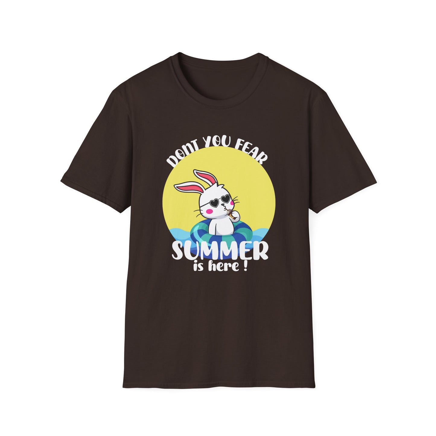 Summer Bunny T-Shirt — "Don’t You Fear, Summer Is Here!" Cute Beach Rabbit Graphic Tee