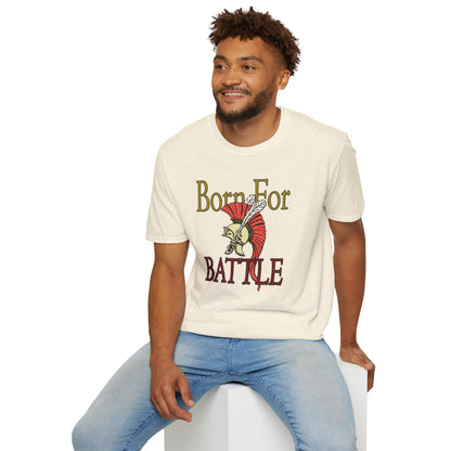 Born For Battle T-Shirt — Spartan Helmet Warrior Graphic Tee