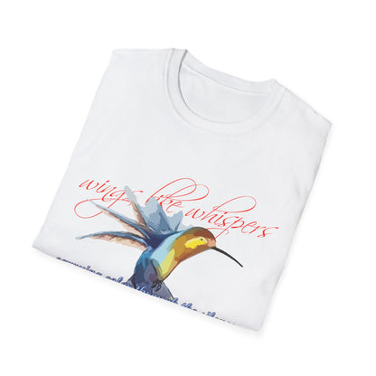 Hummingbird Poetry T-Shirt — "competing colorfulness in the silence"