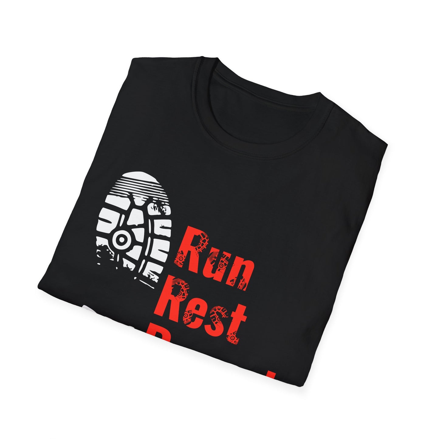 Run Rest Repeat Running Tee – Motivational Runner Shirt