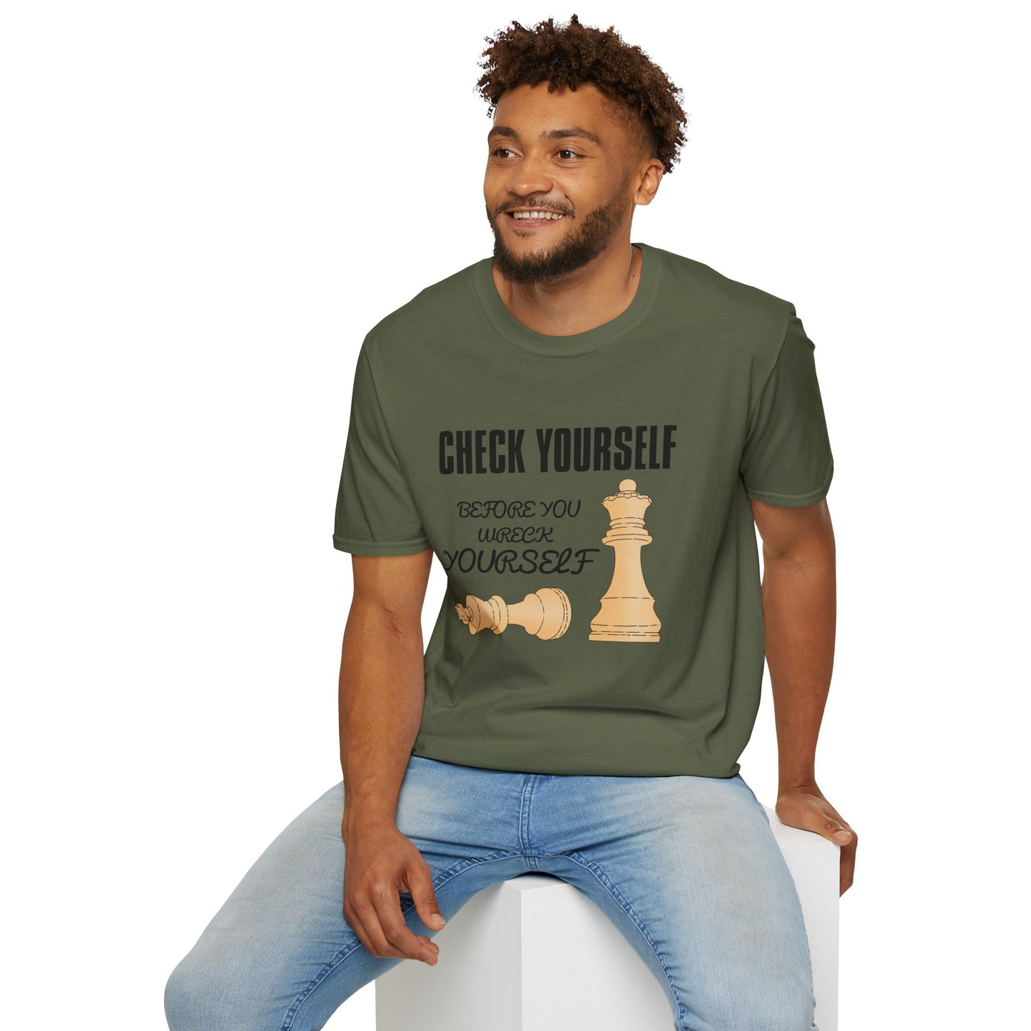 Chess T-Shirt — "Check Yourself Before You Wreck Yourself" Graphic Tee