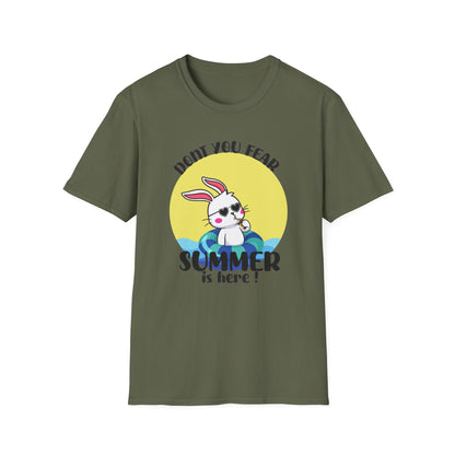 Summer Bunny T-Shirt — "Don’t You Fear, Summer Is Here!" Cute Beach Rabbit Graphic Tee