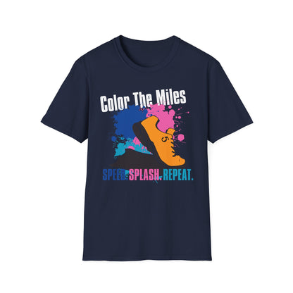 Color The Miles Running T-Shirt — "Speed. Splash. Repeat."