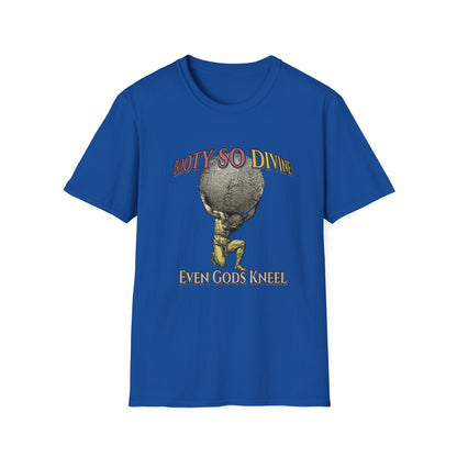 Funny 'Booty So Divine Even Gods Kneel' T-Shirt - Graphic Humor Tee