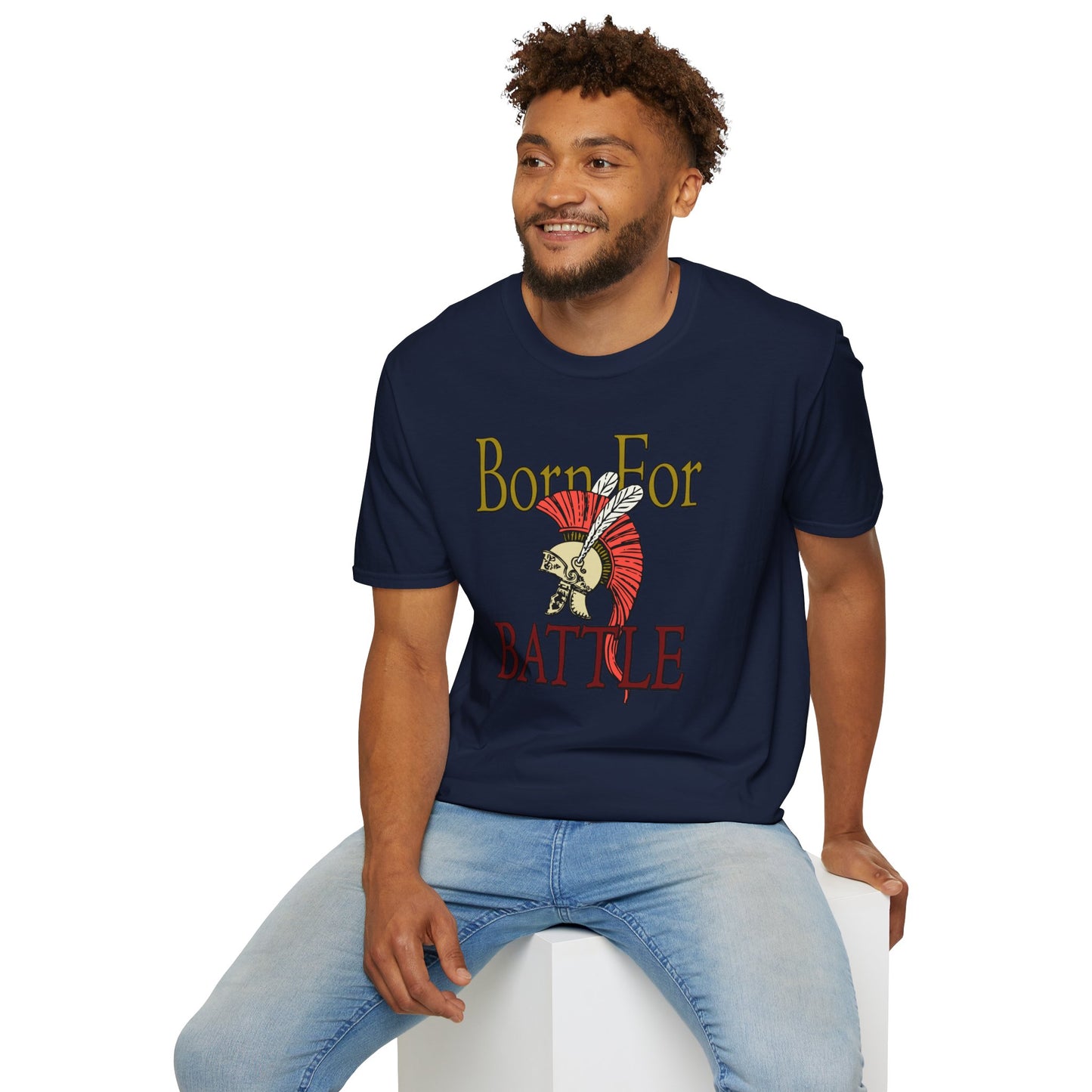 Born For Battle T-Shirt — Spartan Helmet Warrior Graphic Tee
