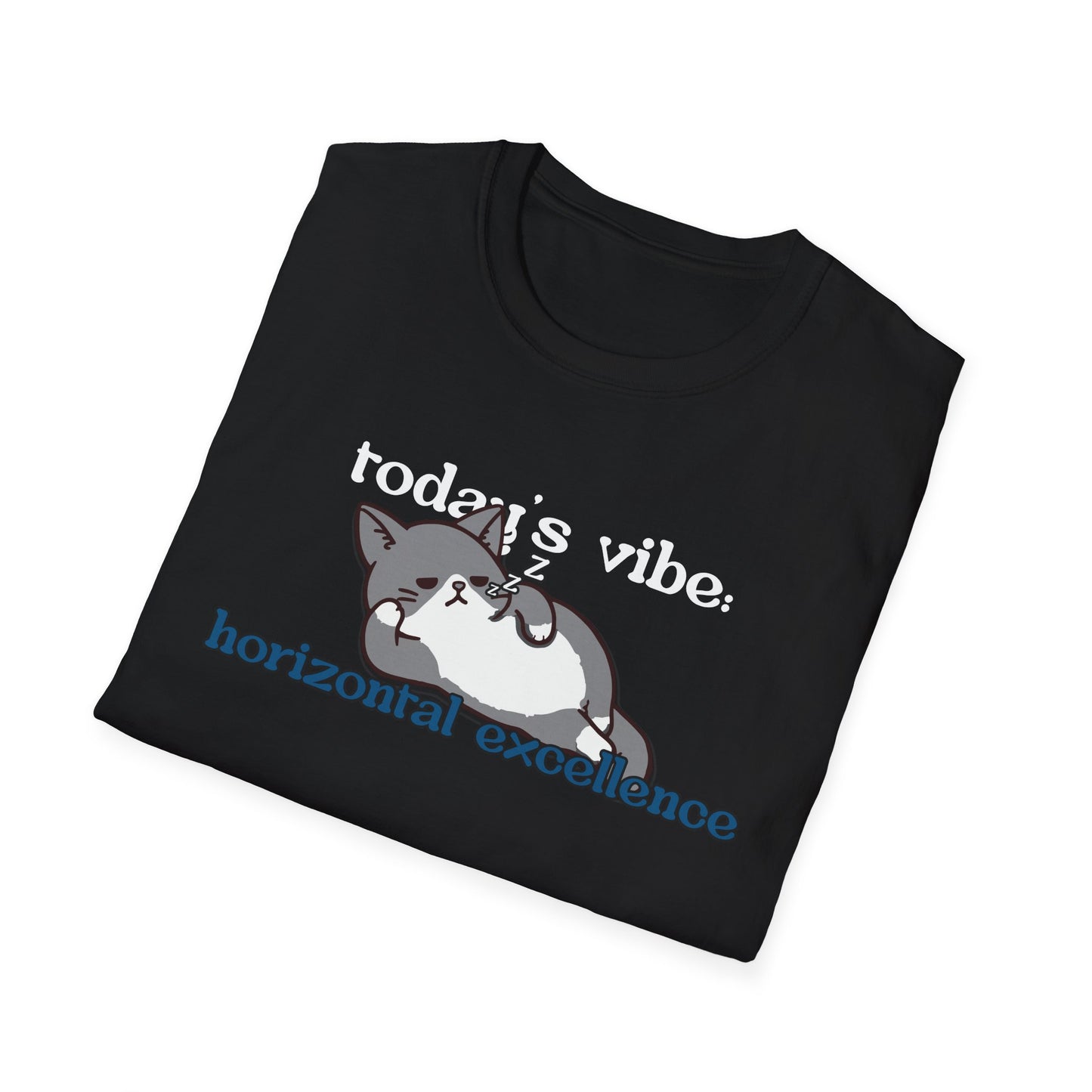 Relaxed Cat "Horizontal Excellence" T-Shirt – Today's Vibe Lazy Cat Tee