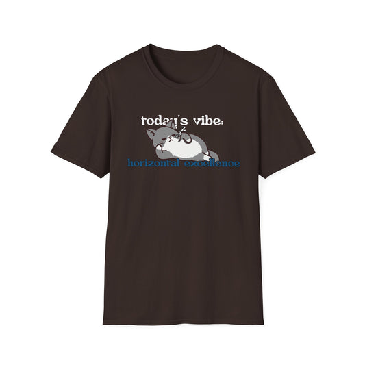 Relaxed Cat "Horizontal Excellence" T-Shirt – Today's Vibe Lazy Cat Tee