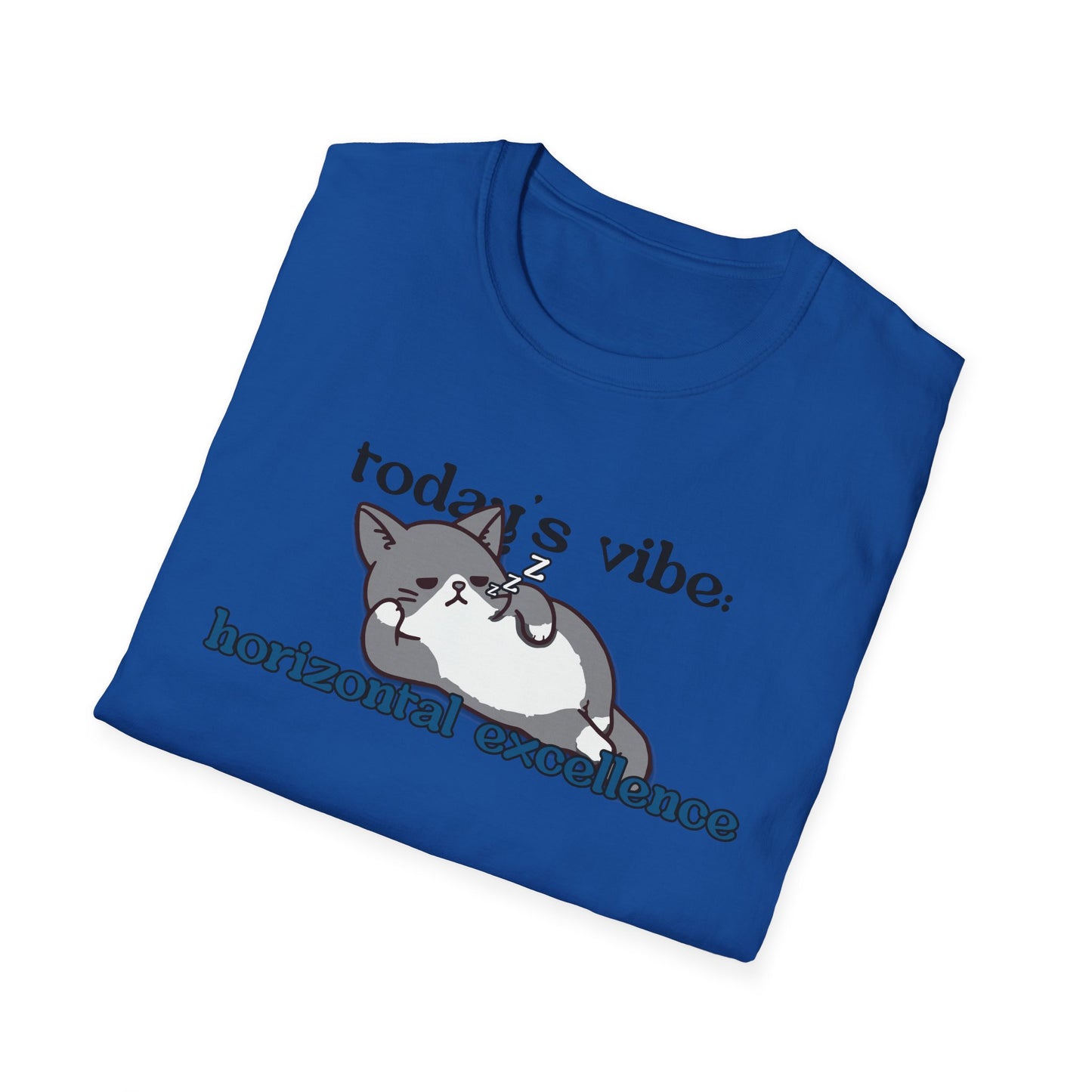 Relaxed Cat "Horizontal Excellence" T-Shirt – Today's Vibe Lazy Cat Tee