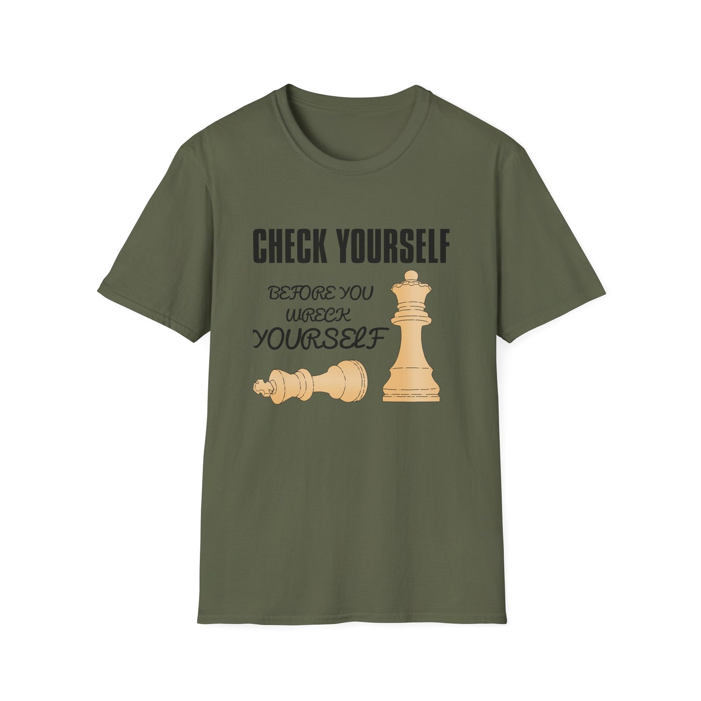 Chess T-Shirt — "Check Yourself Before You Wreck Yourself" Graphic Tee