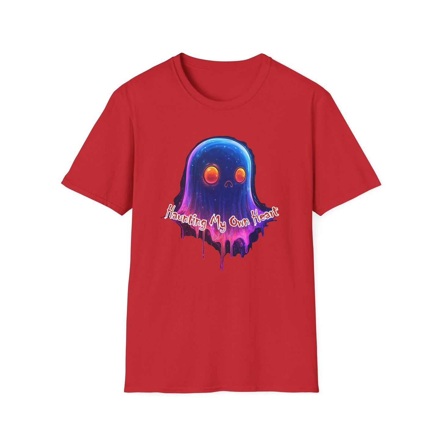Ghost Vibes T-Shirt — "Beating My Own Heart" Neon Drip Graphic Tee