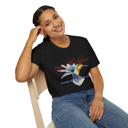 Hummingbird Poetry T-Shirt — "competing colorfulness in the silence"