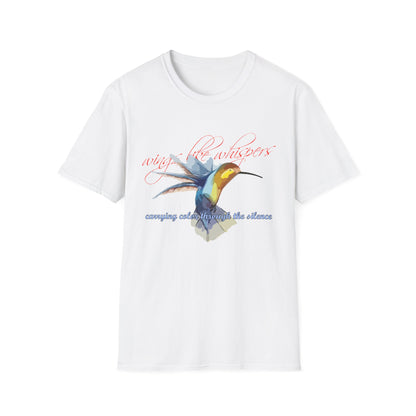 Hummingbird Poetry T-Shirt — "competing colorfulness in the silence"