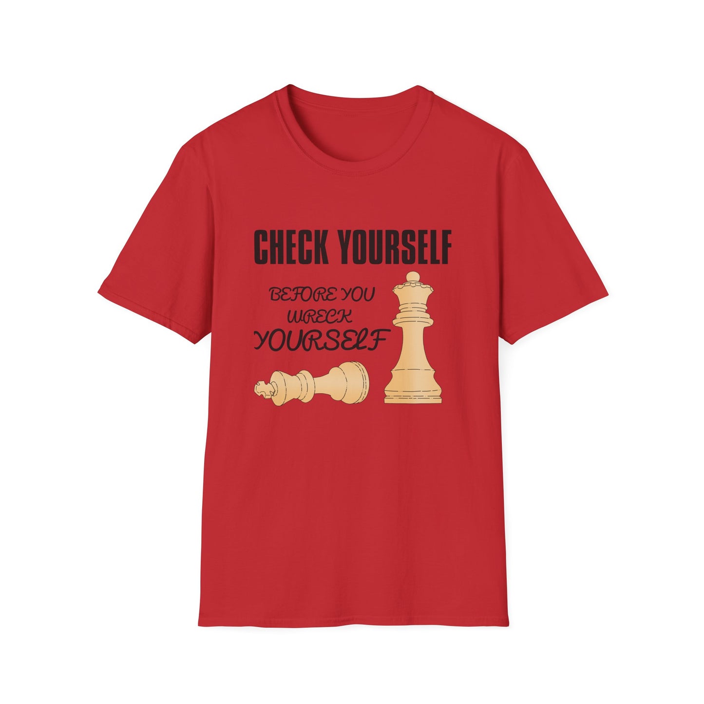 Chess T-Shirt — "Check Yourself Before You Wreck Yourself" Graphic Tee