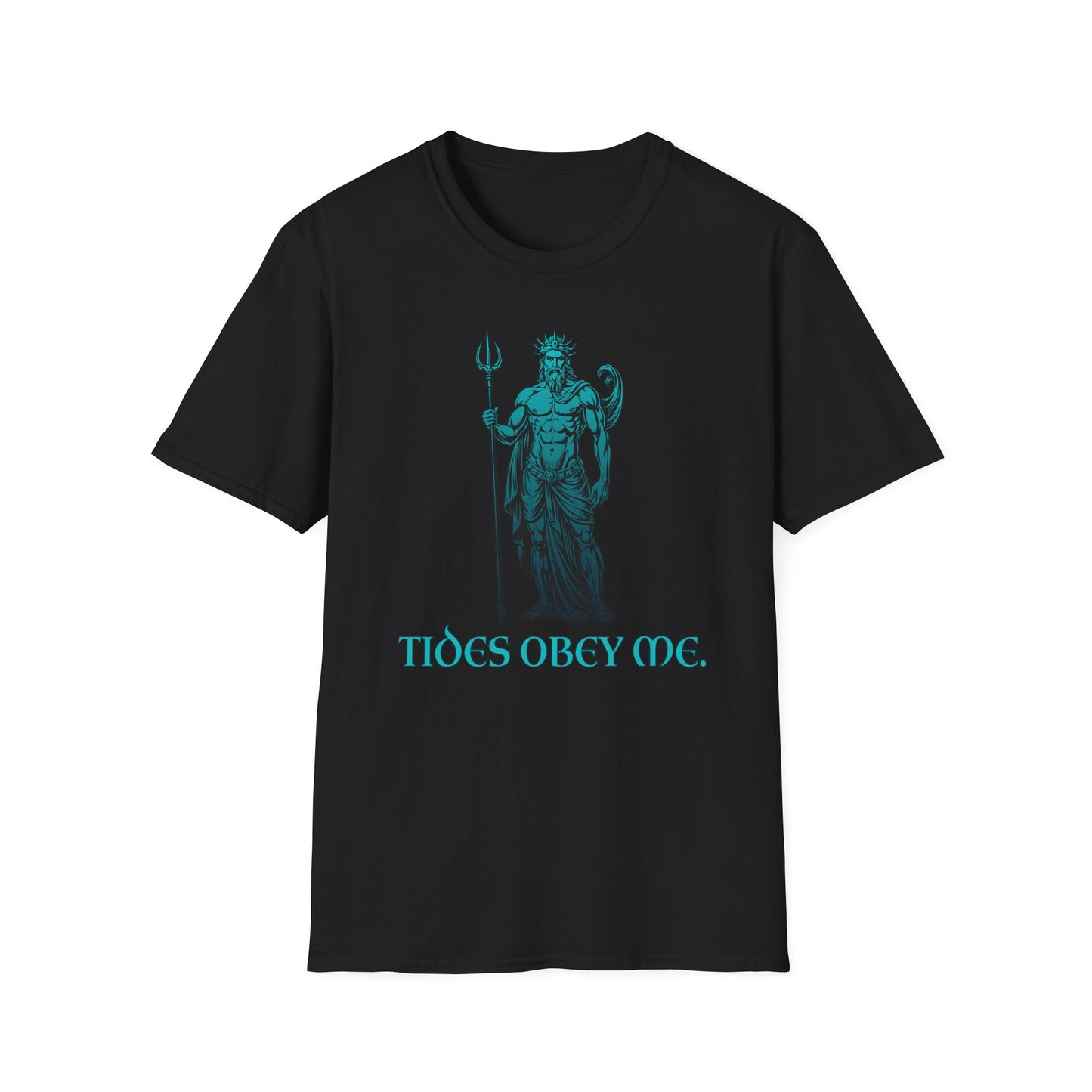 Poseidon Graphic Tee - "Tides Obey Me" Mythical Sea God T-Shirt