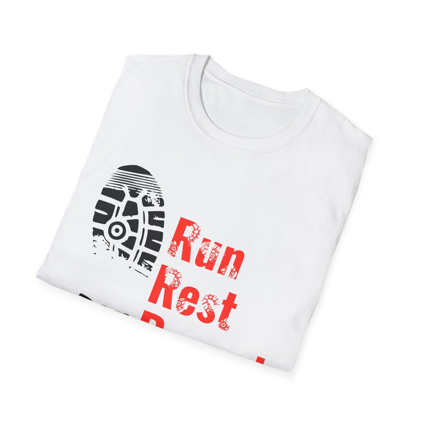 Run Rest Repeat Running Tee – Motivational Runner Shirt