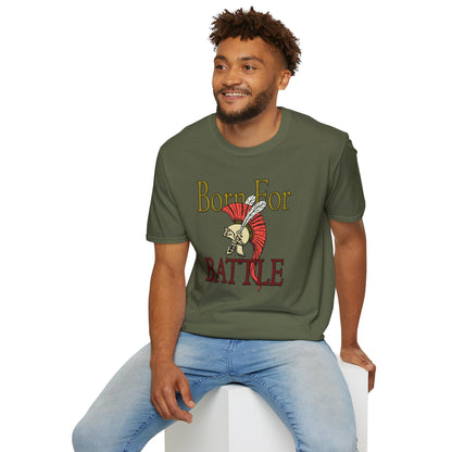 Born For Battle T-Shirt — Spartan Helmet Warrior Graphic Tee