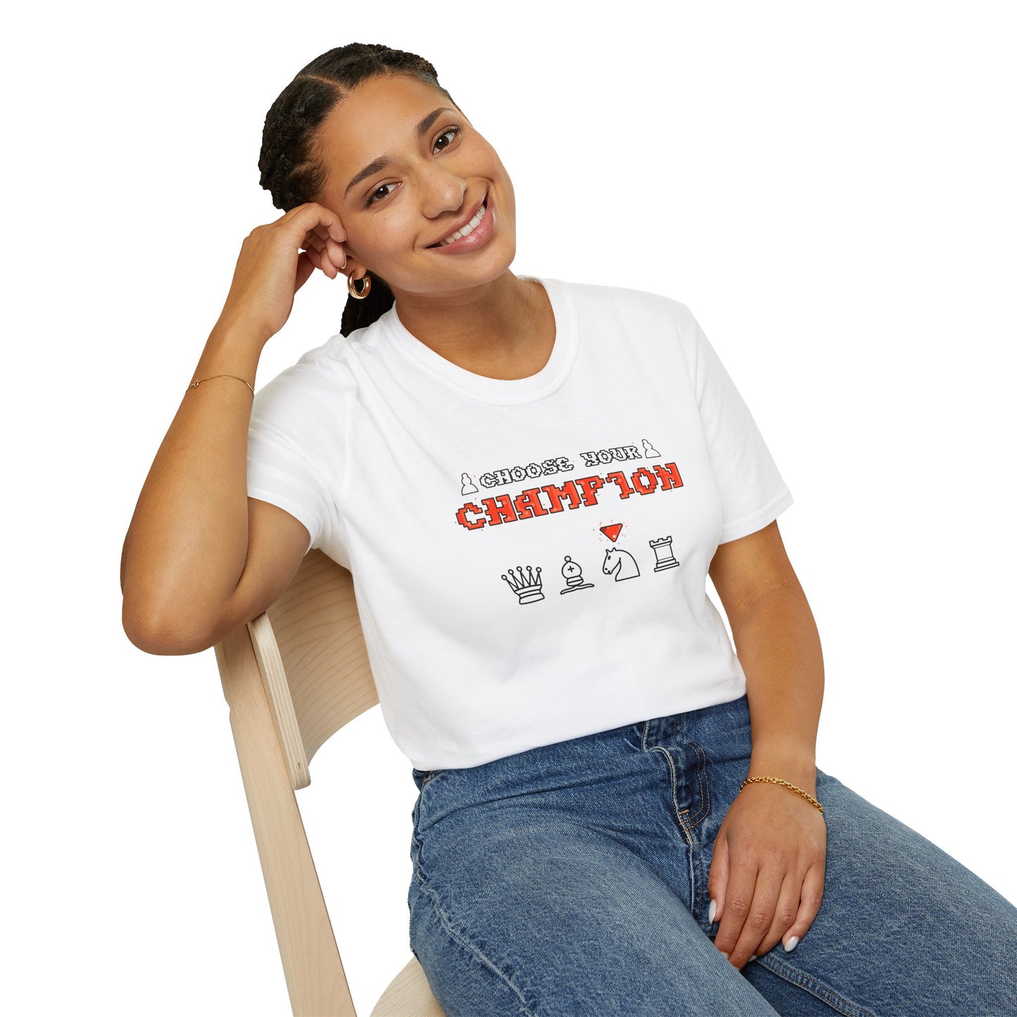 Chess Champion T‑Shirt — I Choose to Be a Champion Chess Pieces Graphic Tee