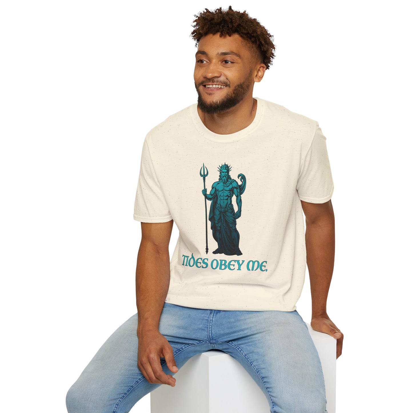 Poseidon Graphic Tee - "Tides Obey Me" Mythical Sea God T-Shirt