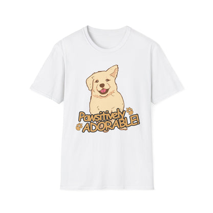 Dog T-Shirt — "Pawsitively Adorable" Cute Puppy Graphic Tee