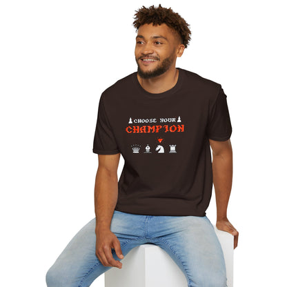 Chess Champion T‑Shirt — I Choose to Be a Champion Chess Pieces Graphic Tee