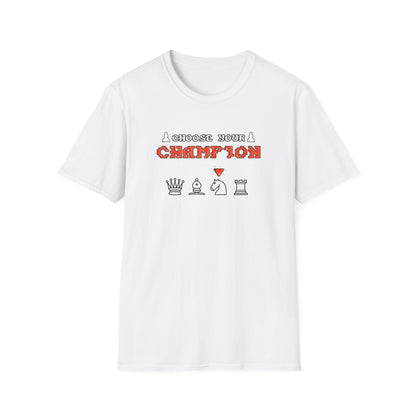 Chess Champion T‑Shirt — I Choose to Be a Champion Chess Pieces Graphic Tee