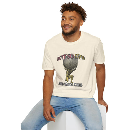 Funny 'Booty So Divine Even Gods Kneel' T-Shirt - Graphic Humor Tee