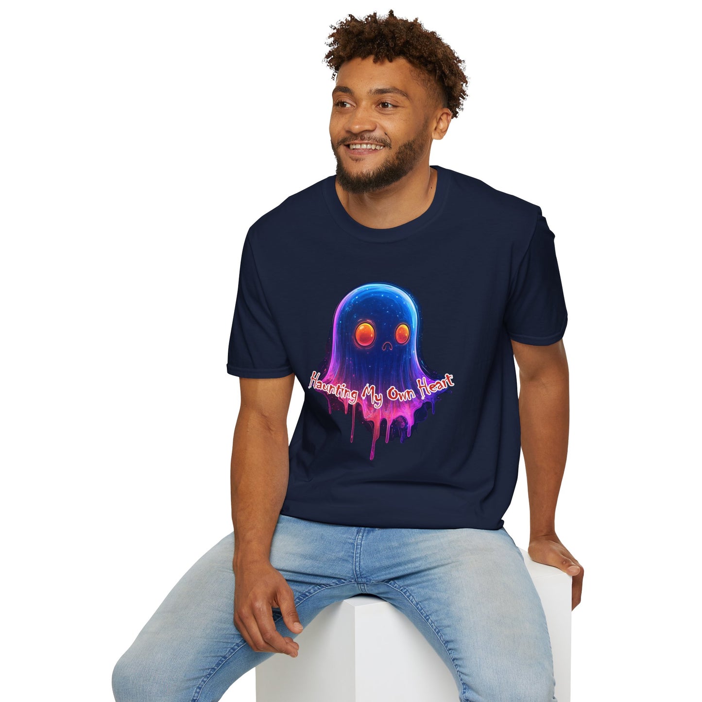Ghost Vibes T-Shirt — "Beating My Own Heart" Neon Drip Graphic Tee