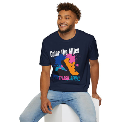 Color The Miles Running T-Shirt — "Speed. Splash. Repeat."