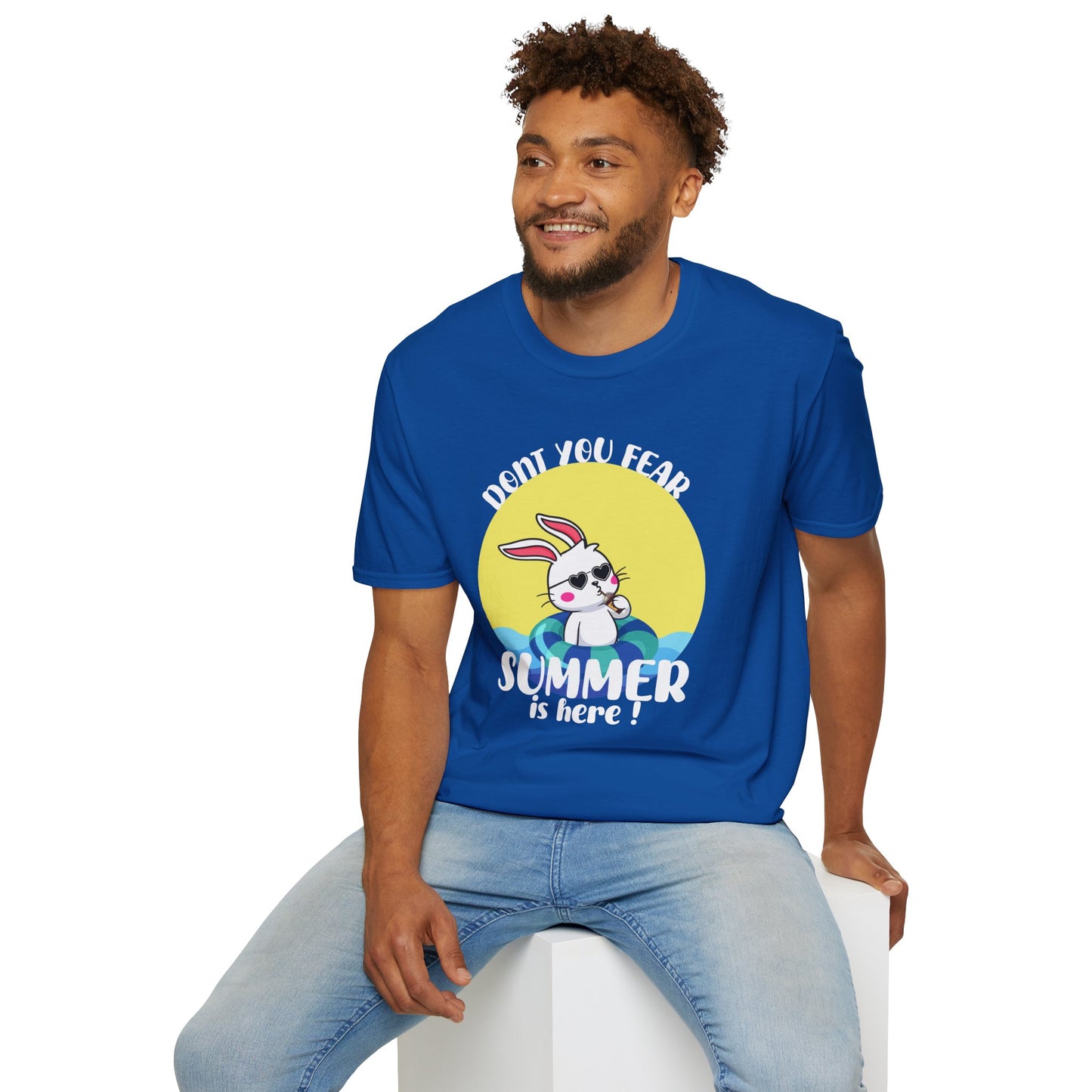 Summer Bunny T-Shirt — "Don’t You Fear, Summer Is Here!" Cute Beach Rabbit Graphic Tee