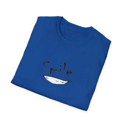 Smile Minimalist T-Shirt — Handwritten Smile Graphic Tee