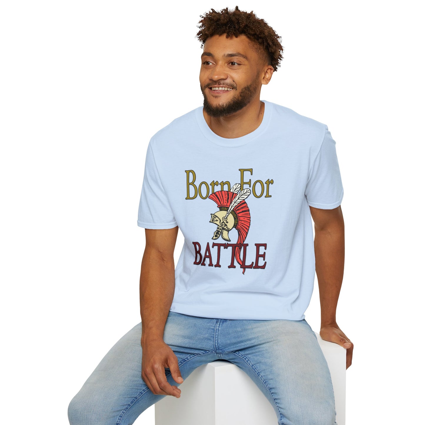 Born For Battle T-Shirt — Spartan Helmet Warrior Graphic Tee