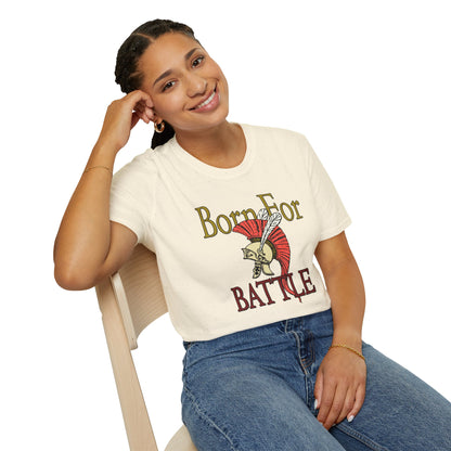 Born For Battle T-Shirt — Spartan Helmet Warrior Graphic Tee