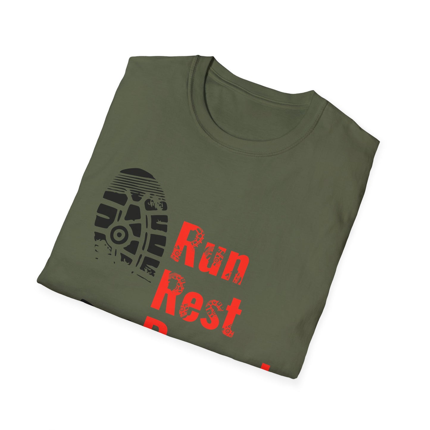 Run Rest Repeat Running Tee – Motivational Runner Shirt