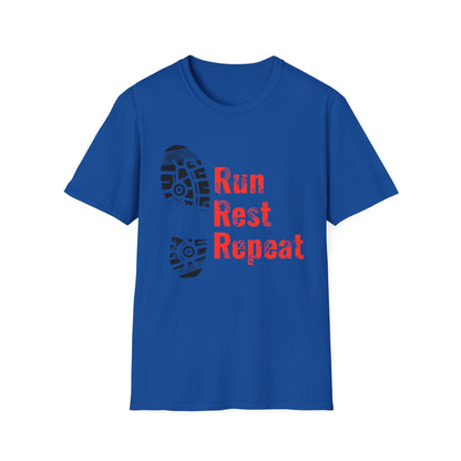 Run Rest Repeat Running Tee – Motivational Runner Shirt