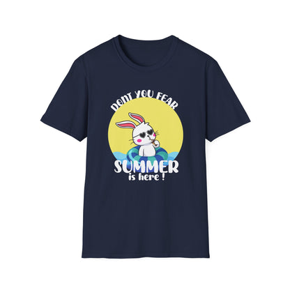 Summer Bunny T-Shirt — "Don’t You Fear, Summer Is Here!" Cute Beach Rabbit Graphic Tee